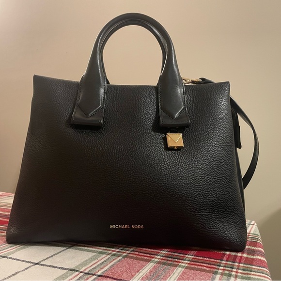 MICHAEL KORS Large Rollins Pebbled Leather Satchel - Picture 5 of 16